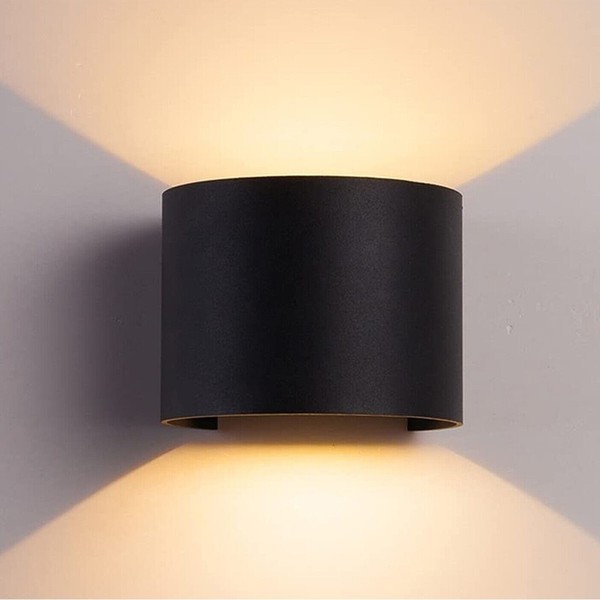 LED Wandleuchte COB 20W Oval Schwarz Warmes Licht Innen AußEn 19-image