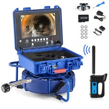 9" Self-Leveling Sewer Camera w 512Hz Locator 164ft/50m IP68 Inspection Camera