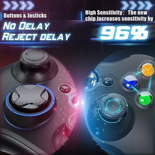 CONTROLLER WIRELESS NERO PER MICROSOFT Xbox 360 - Foto 5 di 15