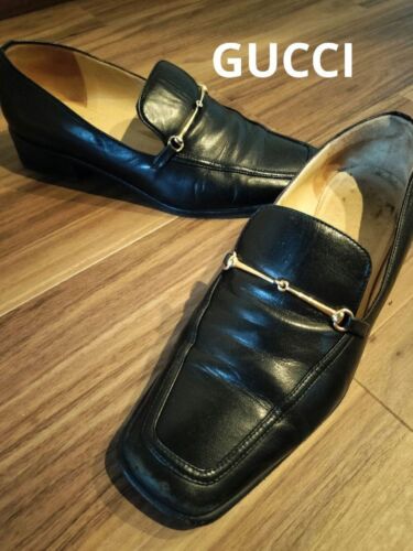 GUCCI Women's Loafers Horsebit Leather Black EU36.5/US6.5 07469c - Bild 1 von 24