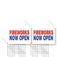Fireworks Now Open Yard Sign Grand Opening, Seasonal Promotions, Bright Displays