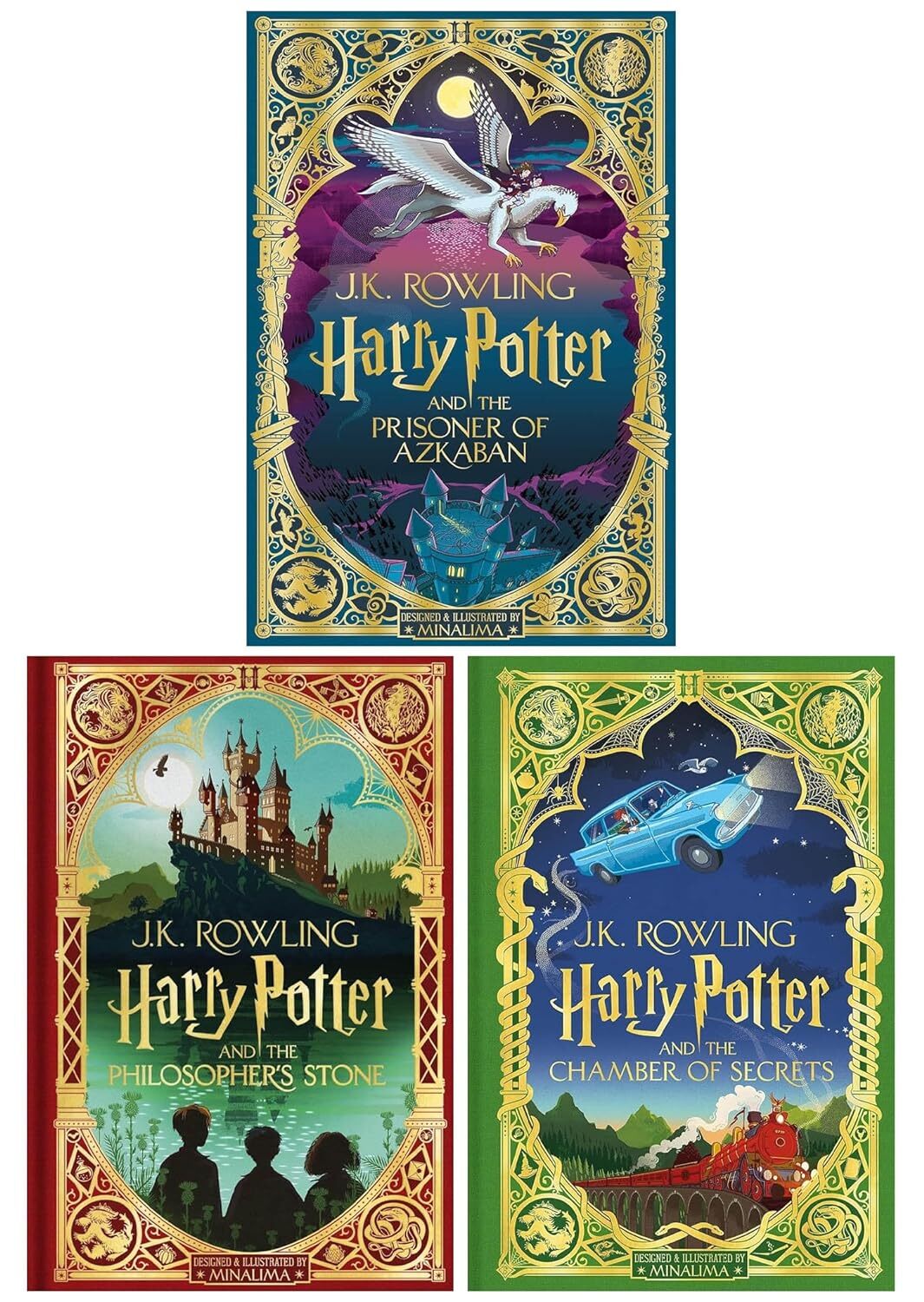 Bloomsbury Publishing Black Harry Potter Minalima Edition 3 Books Collection Set By J.k. Rowling - Illustrated Hardback With Interactive Pop-Ups - Ages 9-12 - Fantasy Gift Set - Image 2