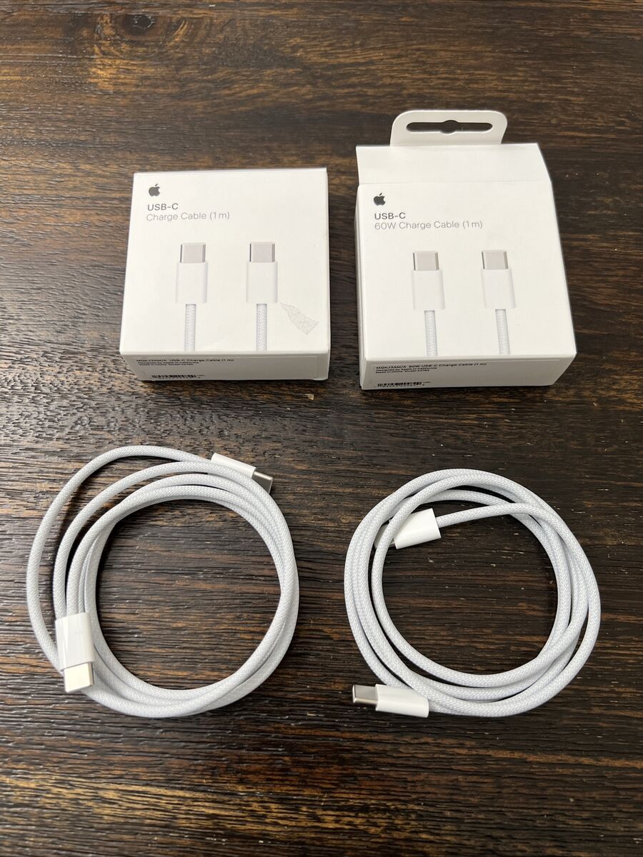 GENUINE Apple USB-C 60W Charge Cable LOT OF 2 Woven 1m A2795 GENUINE Apple USB-C 60W Charge Cable LOT OF 2 Woven 1m A2795