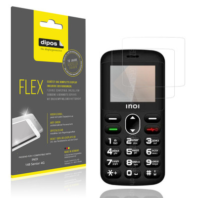2x 3D Full Cover Schutzfolie für INOI 148 Senior 4G Panzerfolie Anti-Shock