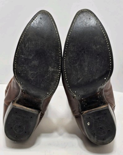 Vintage Tony Lama Blue Label 2110 Brown Leather Stiched Cowboy Boots - Size 10 - Picture 11 of 13