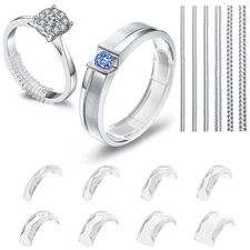 Ring Sizers for Loose Rings,14-Pack Adjuster Kit with Premium TPU to Stop Spinni