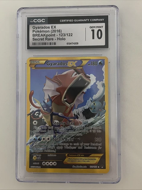 Gyarados EX (Secret) 123/122 Breakpoint Holo - 2016 Pokemon - CGC 10 GEM MINT 💎