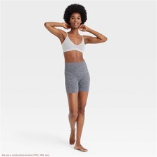 Women's Seamless Ribbed Bike Shorts - Colsie Heather Gray M *SEE DEAL!!!*