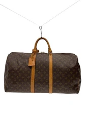 LOUIS VUITTON Boston bag key pole 50_monogram canvas PVC Brown Used