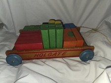 Holgate Wooden Block Pull Wagon From The Mid-20th Century. Made In England