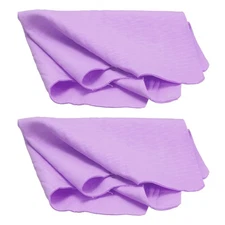 2Pcs Premium Shammy Cloth for Car Drying 16.9" x 12.6" in Bags, Purple