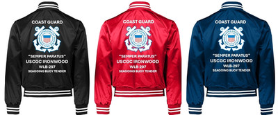 USCGC IRONWOOD * WLB-297 * BUOY TENDER*SATIN JACKET * USCG OFFICIAL LICENSE