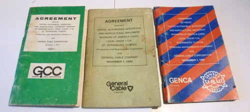 1971, 1980, 1995 Agreement Between UA, UAW, Local Union 1124 and GCC Manuals