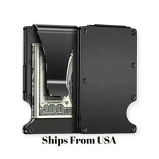 The Ridge Style Titanium Wallet with RFID Blocking Card Slots, Money Clip Usa