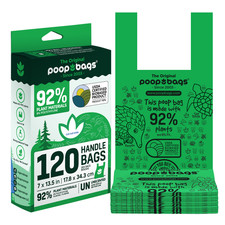 The Original Poop Bags  Tie-Handle Dog Waste Bags, 92 Plant-Based, 120 Count