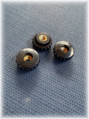 3Pcs FLAT Knurled Thumb Nuts, M6  Thru-Hole Clamping Nuts Round star