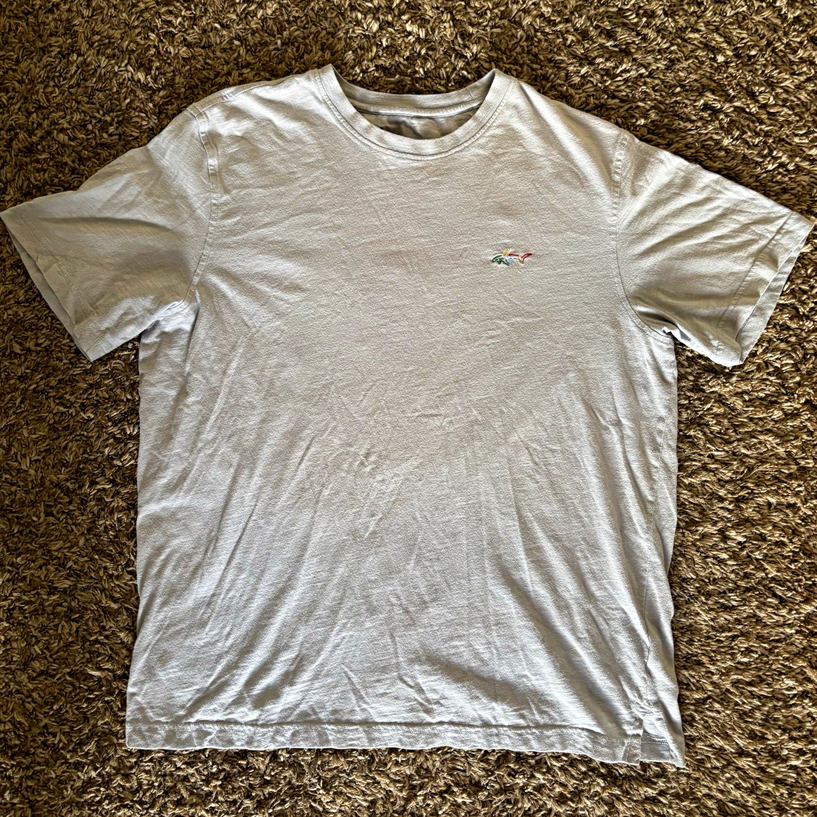 Greg Norman Men’s White Solid Crew Neck Short Sleeve T-Shirt, Size M
