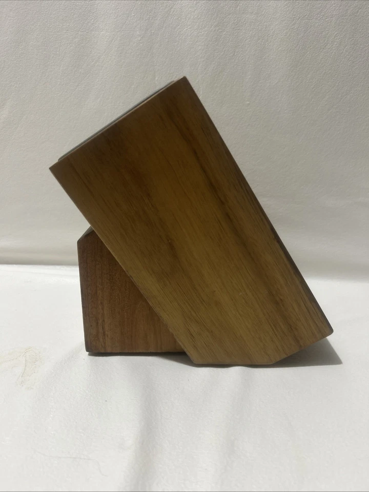 Sabatier 8 piezas Guardián de bordes 1 pieza Tijeras Cubiertos Madera de acacia Afilador de bloques de cuchillos Foto 4 de 4