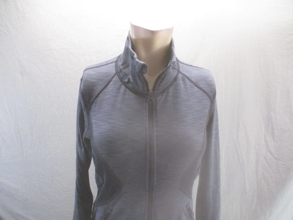 ZELLA Size S Womens Gray Full Zip Stand Collar Pocket Running Track Jacket 543 - Image 2 of 4