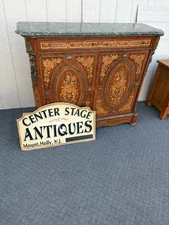 67208 Marble Top Sideboard Server Console Cabinet Stand