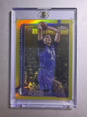 2025-26 Topps Chrome Cooper Flagg Rookie RC Yellow Refractor /275 Mavericks #251