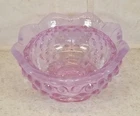 Fenton Glass Hobnail Pink Opalescent Fairy Lamp 3 1/2" Base Only Signed EC