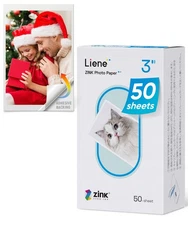 Liene Zink Photo Paper 2x3″ 50 Sheets, Premium Photo Printer Paper w/Adhesive...