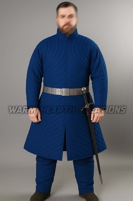 Medieval Quilted Gambeson | Black Padded Arming Coat for LARP, SCA, HEMA, and Co