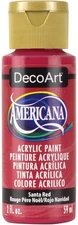 DecoArt Americana Acrylic Paint 2oz-Santa Red - Semi-Opaque