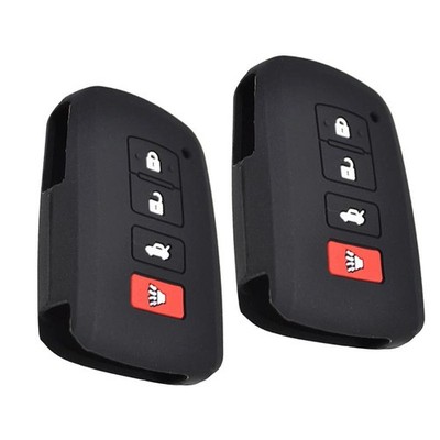 2pcs Silicone Remote Smart Key Fob Case Holder Cover Fit For Toyota RAV4 Auris