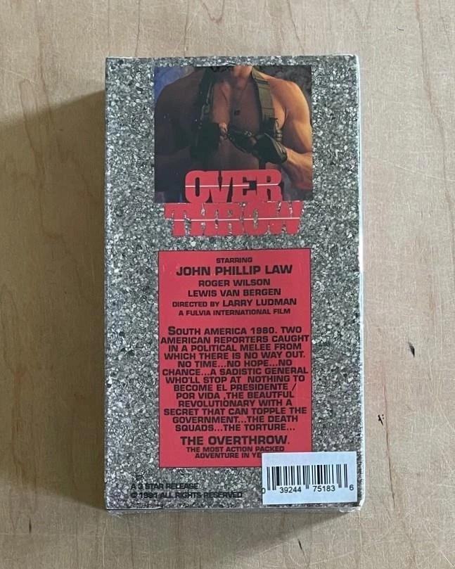 Spy Action Exploitation Movie OVERTHROW (1987) New Sealed VHS 3 Star Release - Image 3 of 4