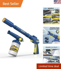 Versatile 5-in-1 Pressure Washer Gun with Foam Cannon - Perfect for Home & Car