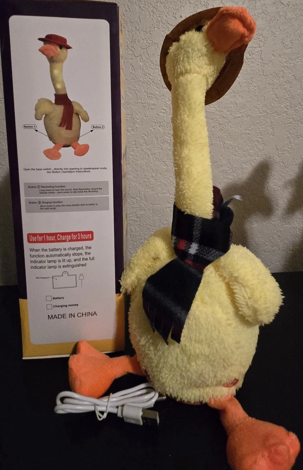 Танцы/светится/утка/лебедь игрушка поет и повторяет голос/звуки людей проверены - Изображение 3 из 4