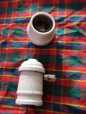 2 Vtg Antique Porcelain Arrow E Edison Bulb Sockets Old Electrical Turn Key