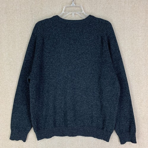 LL Bean Herrenpullover L REG dunkelgrau 100 % Lämmer Wolle V-Ausschnitt Pullover Strick - Bild 4 von 8