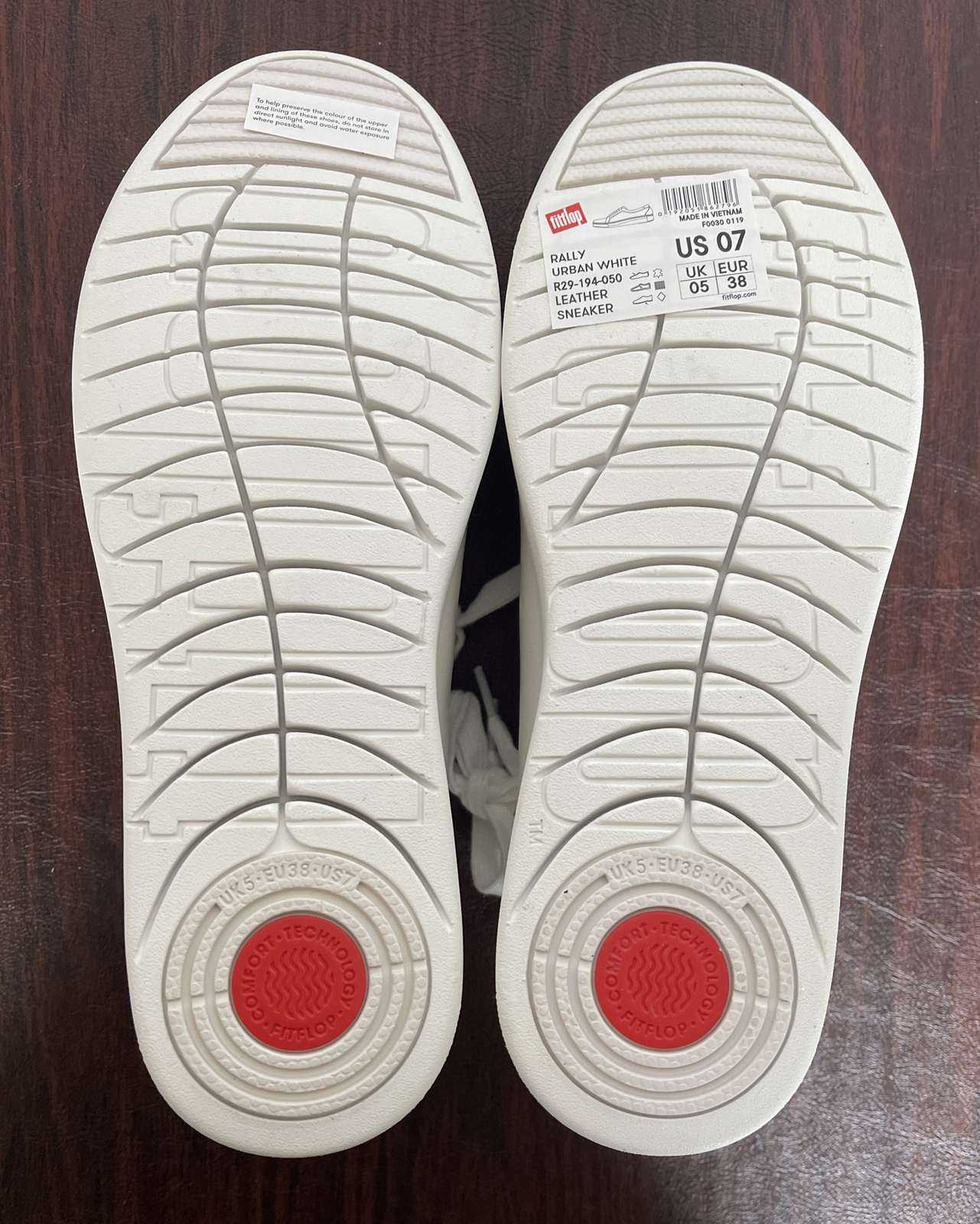 NEW Fitflop Rally Sneaker Womens Ladies Urban White Lace Up Trainers Shoes Sz 7 image 6