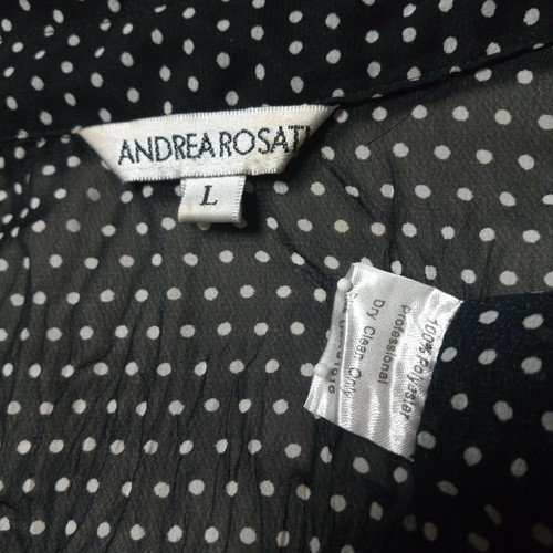 ANDREA ROSATI Blouse Sz L Women Long Sleeve Black Polka Dot ~EUC~4418 - Picture 10 of 10