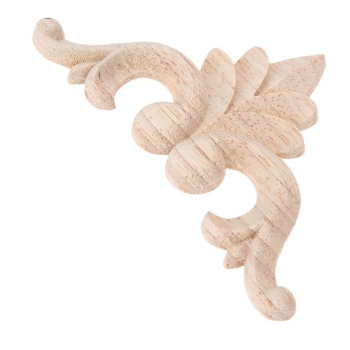 Natural Onlay Applique Wood Carved Flower Decal Furniture Mirror Window Decor - Picture 37 of 44