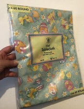 Easter Egg Print Holiday Vinyl Tablecloth 60 Round NTS50C25