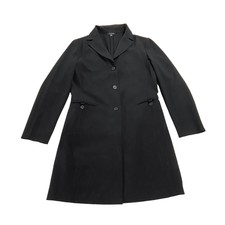 Kookai Women's Mid Length Overcoat | Vintage High End Polyester Designer Black