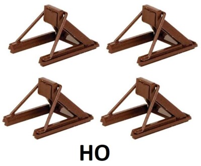 HO Scale - Assembled Track Bumper 4-Pack, Rust Brown, 948-83109
