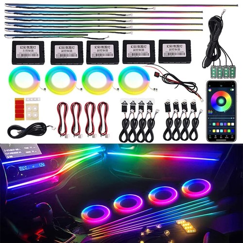 22 w 1 Auto RGB LED Dream Symphony Dynamiczne oświetlenie otoczenia Listwa świetlna Lampa - Zdjęcie 1 z 18