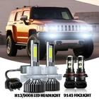 For Hummer H3 2006-2010 8000K LED Headlight Hi/Lo + Fog Light 4 Bulbs Combo kit