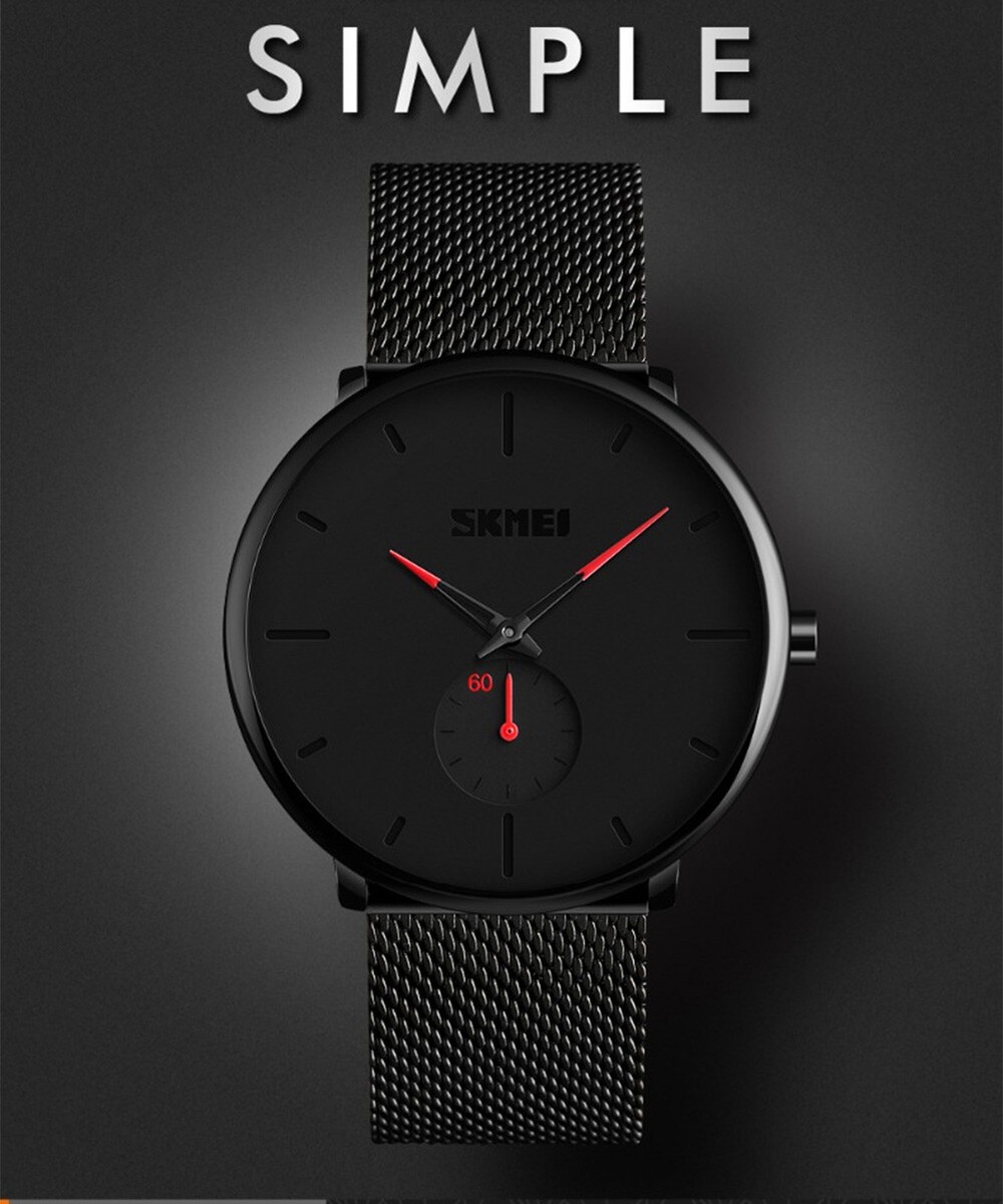 SKMEI Men Quartz Wristwatch Fashion Big Dial Women Watch 3Bar