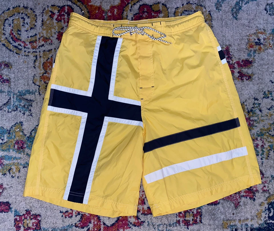 Pantalones Cortos Daniel Cremieux Para Hombres Talla Med Equipo de Surf Ropa de Playa Amarillo 2 Bolsillos Foto 4 de 4