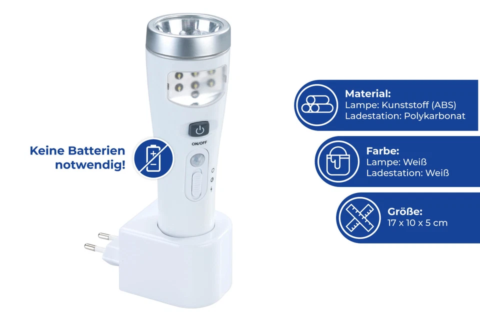 MAXIMEX LED Sensor Nacht Licht & Hand Leuchte Bewegungs Wand Taschen Lampe - Bild 4 von 4