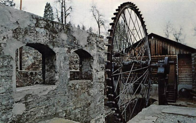 Postcard CA: Pelton Wheel, North Star Mine Powerhouse, Grass Valley, California