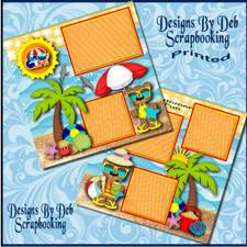 BEACH LIFE Premade Scrapbook Pages paper printed layout DBDS