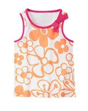 NWT Gymboree Size 10 "Hop N Roll" Bow Drawn Flower Tank