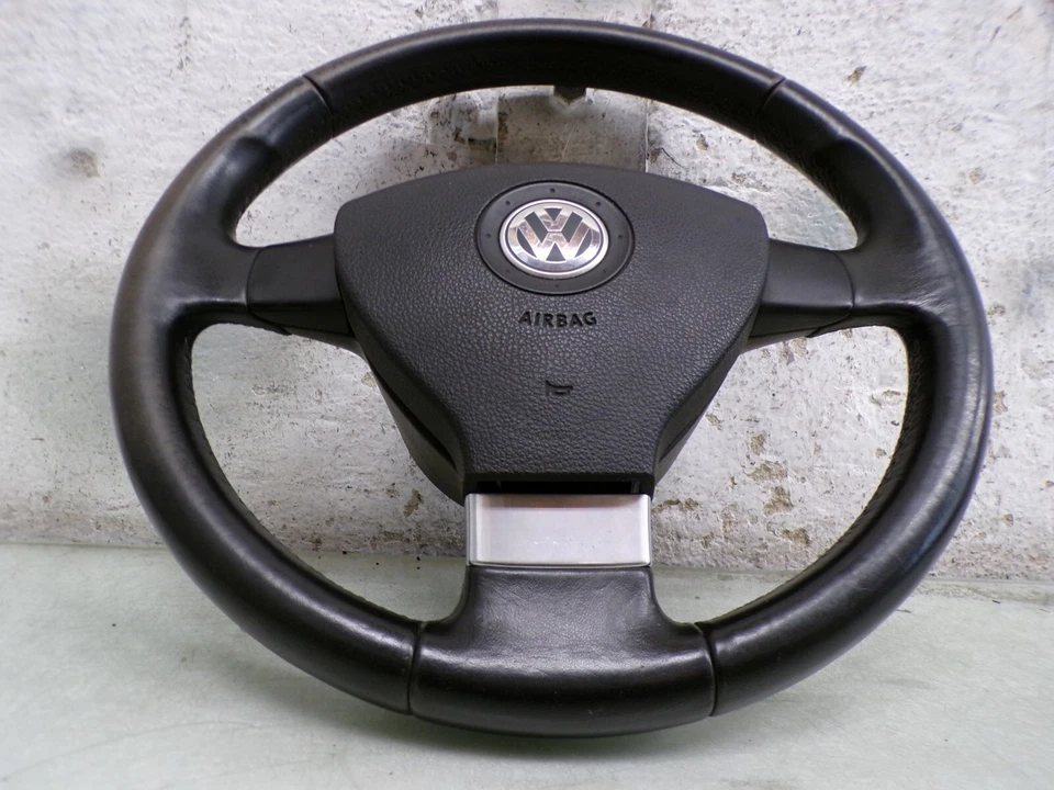 Lenkrad VW Polo 9N 9N3 Leder 3-Speichen Airbag 6Q0419091AA Airbaglenkrad *494A03 - Bild 2 von 4